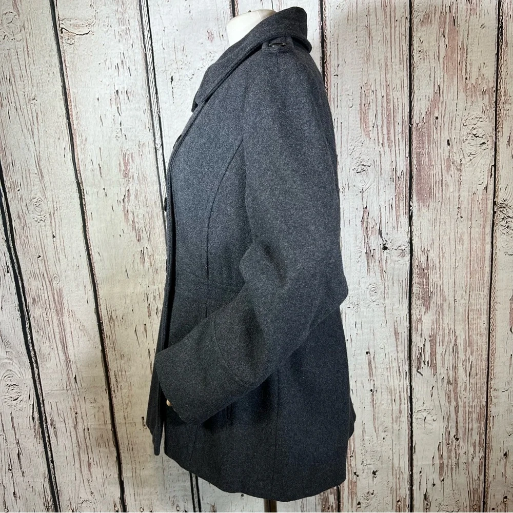 MICHAEL by Michael Kors Wool Blend Grey Pea Coat Winter Jacket Size Large EUC - Picture 10 of 14